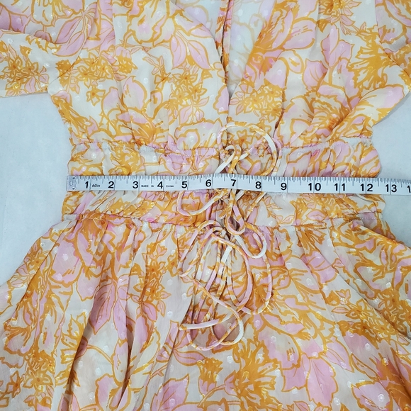 Sundae Muse Evelina Floral Ruffle Romantic Fairy Corset Feminine Blouson Sleeve - Picture 15 of 16